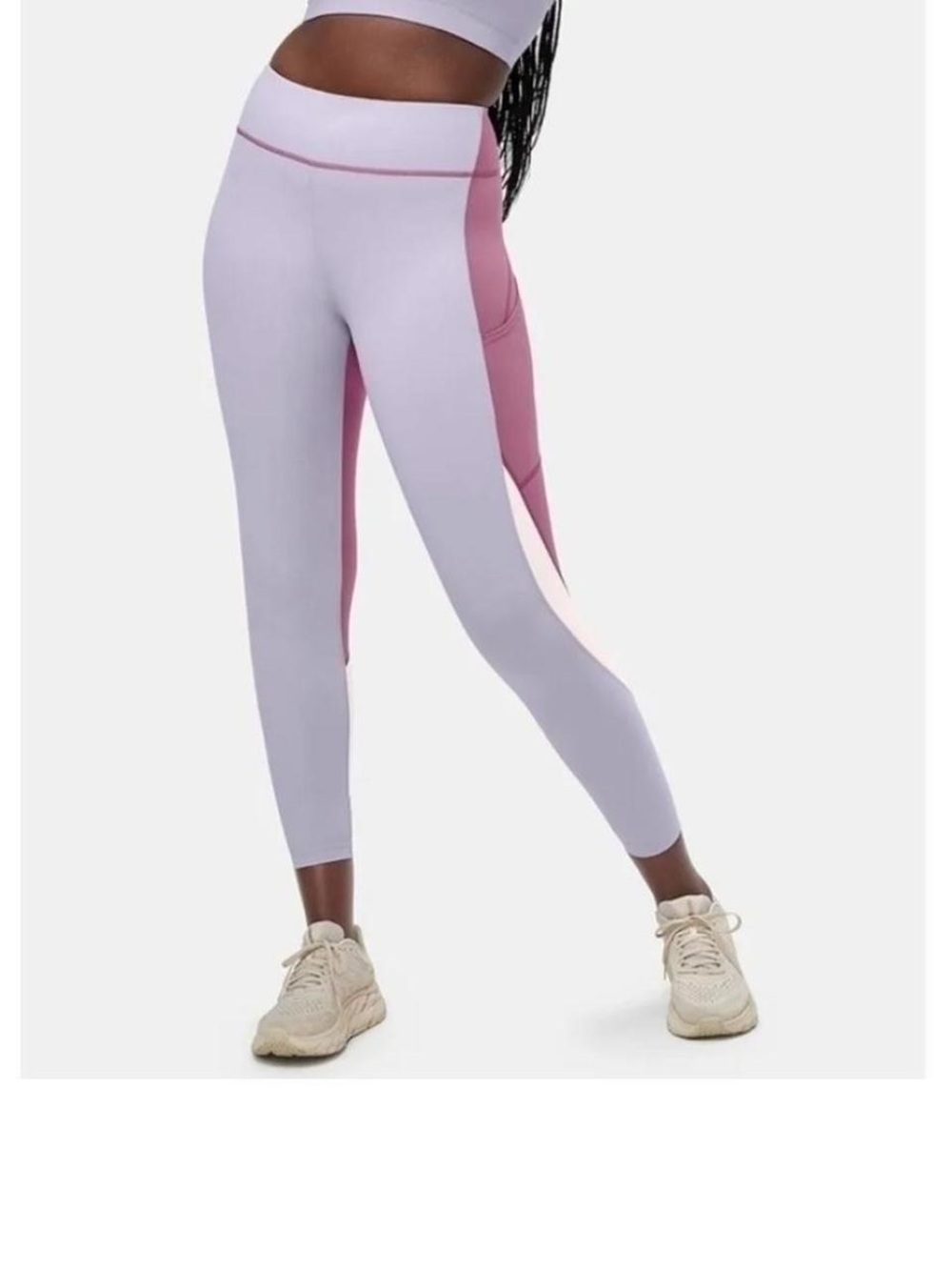Outdoor voices High-Waist Colorblock Leggings in Lavender & Pink